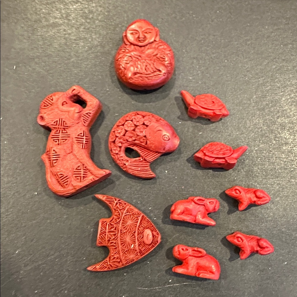 Rare Bundle of Vintage Cinnabar Beads